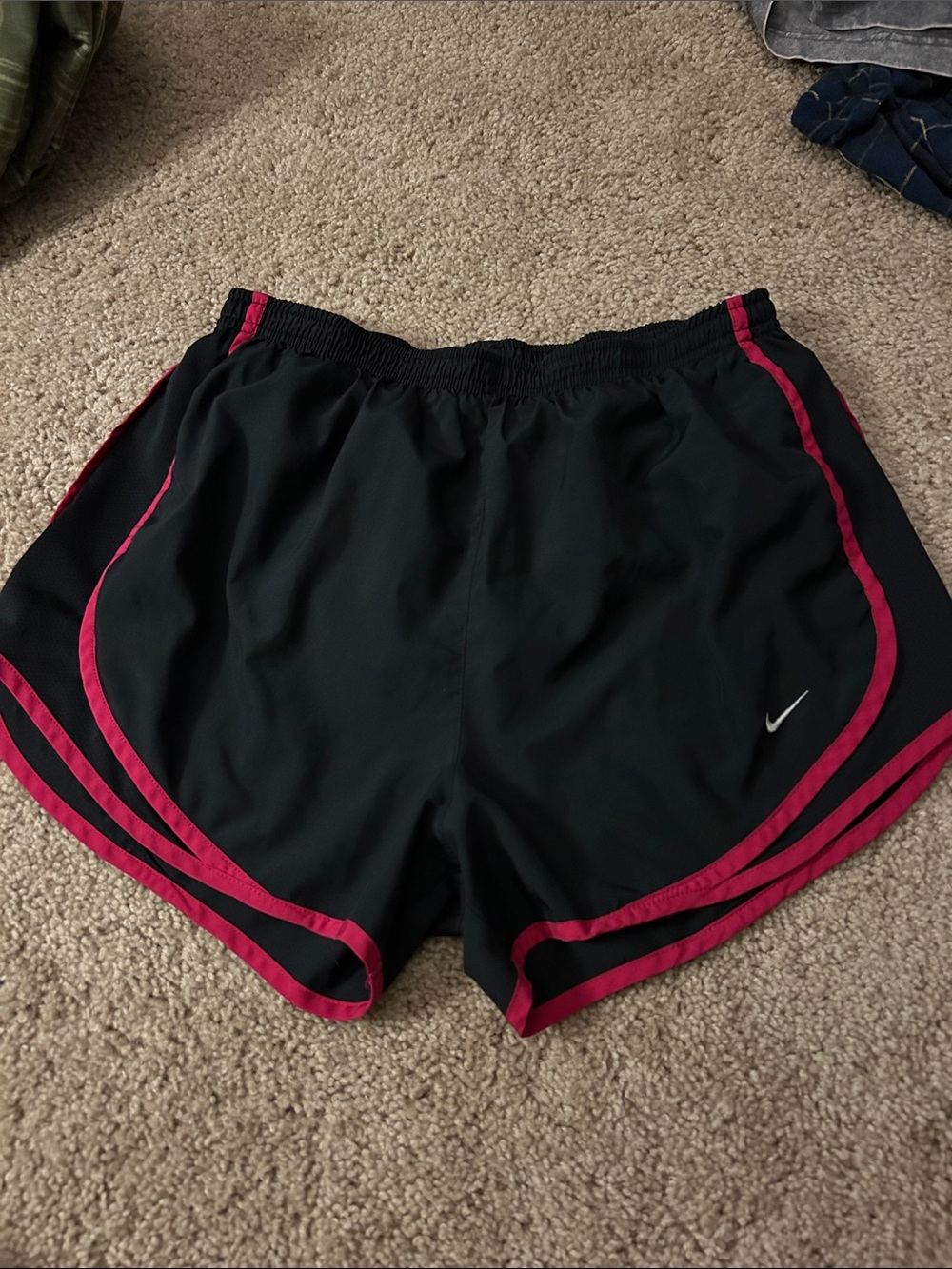 Nike Black Women's Athletic Shorts with Pink Trim